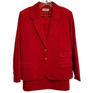 Vintage Adolph Schuman for Lilli Ann Skinner Ultra Suede Blazer & Skirt set 10